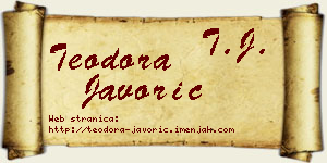 Teodora Javorić vizit kartica